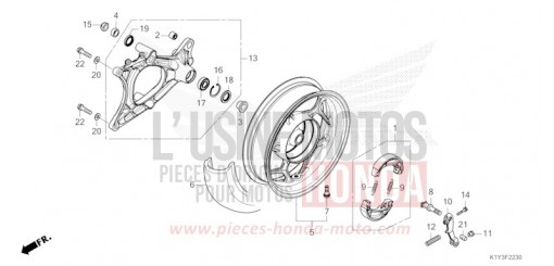 ROUE ARRIERE/BRAS OSCILLANT (WW125/A-ED,2ED,RU) WW125AP de 2023